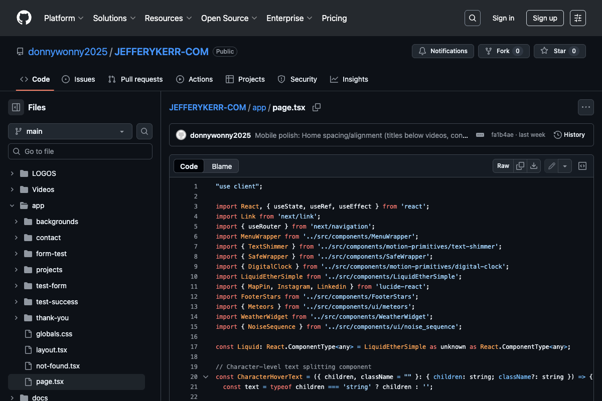 Code structure