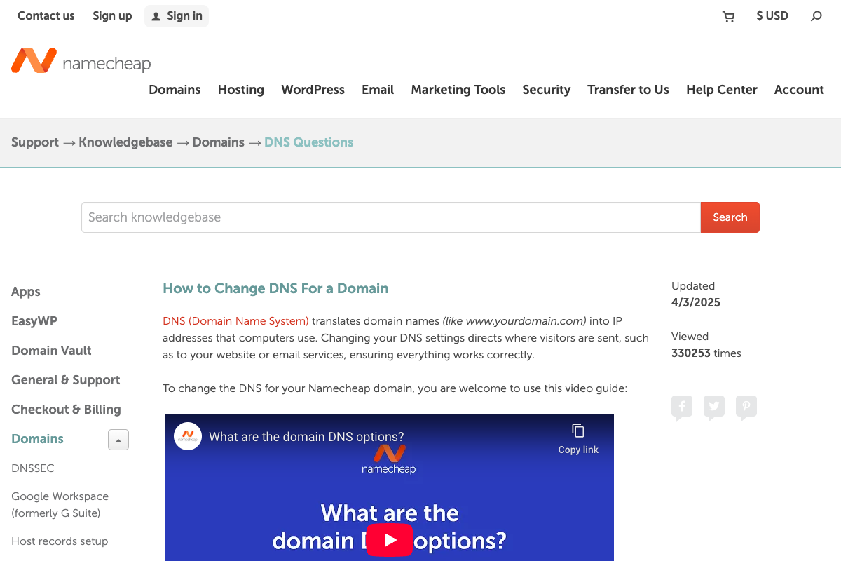 DNS configuration